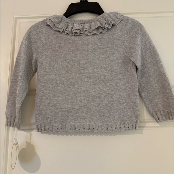 Gray Ruffled Button-Up Cardigan - Picture 2 of 2